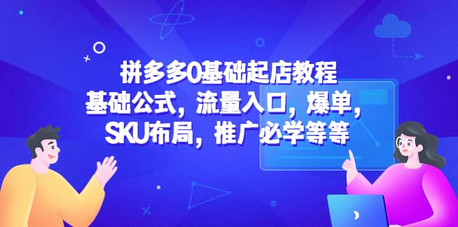 拼多多0基础起店教程：基础公式，流量入口，爆单，SKU布局，推广必学等等-文言网创