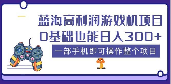 蓝海高利润游戏机项目，0基础也能日入300 。一部手机即可操作整个项目-文言网创