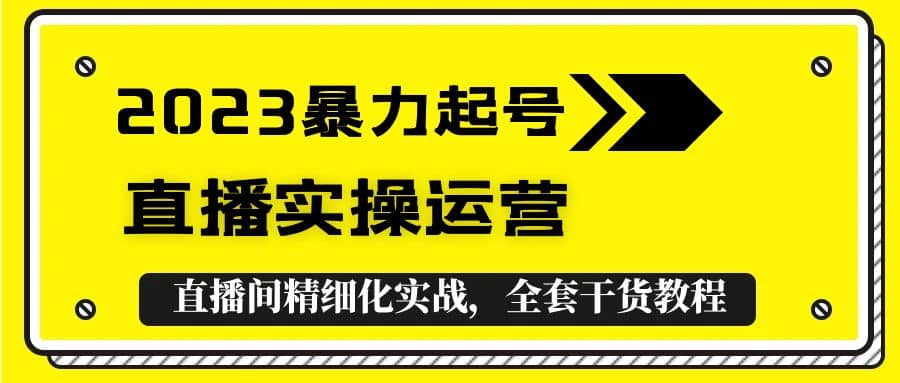 2023暴力起号 直播实操运营，全套直播间精细化实战，全套干货教程-文言网创