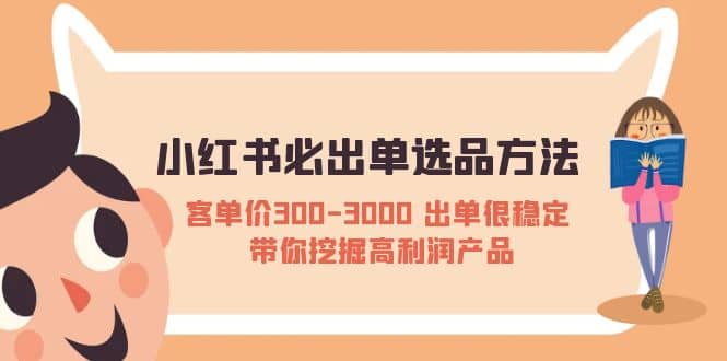 小红书必出单选品方法：客单价300-3000 出单很稳定 带你挖掘高利润产品-文言网创