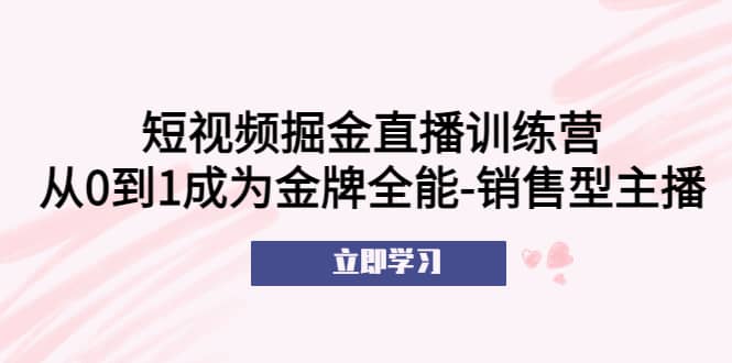 短视频掘金直播训练营：从0到1成为金牌全能-销售型主播-文言网创