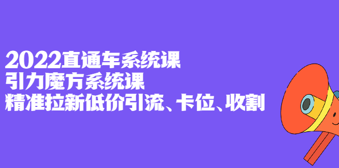 2022直通车系统课 引力魔方系统课，精准拉新低价引流、卡位、收割-文言网创