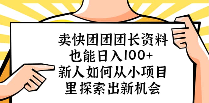 卖快团团团长资料也能日入100  新人如何从小项目里探索出新机会-文言网创