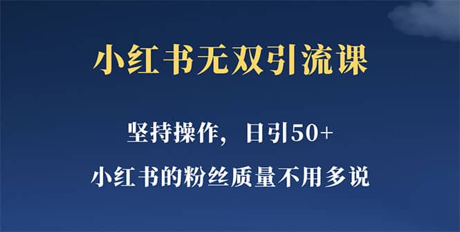 小红书无双课一天引50 女粉，不用做视频发视频，小白也很容易上手拿到结果-文言网创