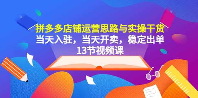 拼多多店铺运营思路与实操干货，当天入驻，当天开卖，稳定出单（13节课）-文言网创