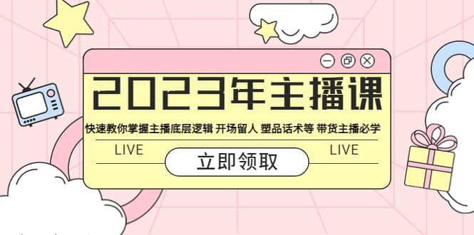 2023年主播课 快速教你掌握主播底层逻辑 开场留人 塑品话术等 带货主播必学-文言网创