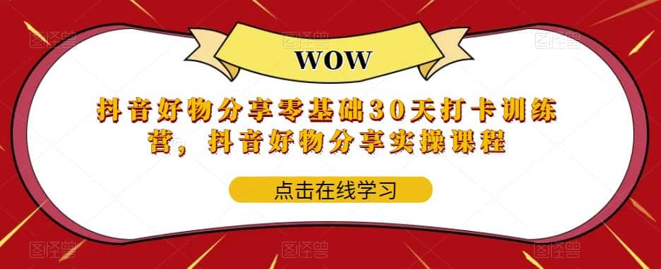 抖音好物分享0基础30天-打卡特训营，抖音好物分享实操课程-文言网创