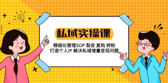 私域实战课程：精细化管理SOP 裂变 复购 转粉 打造个人IP 私域增量变现问题-文言网创