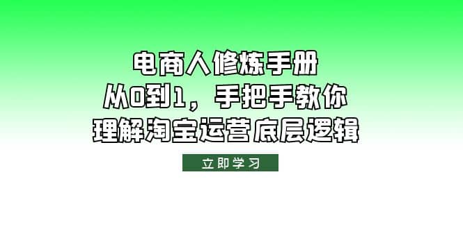 电商人修炼·手册，从0到1，手把手教你理解淘宝运营底层逻辑-文言网创