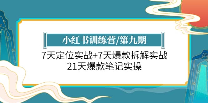 小红书训练营/第九期：7天定位实战 7天爆款拆解实战，21天爆款笔记实操-文言网创