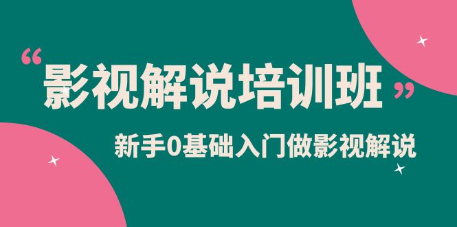 影视解说实战培训班，新手0基础入门做影视解说（10节视频课）-文言网创