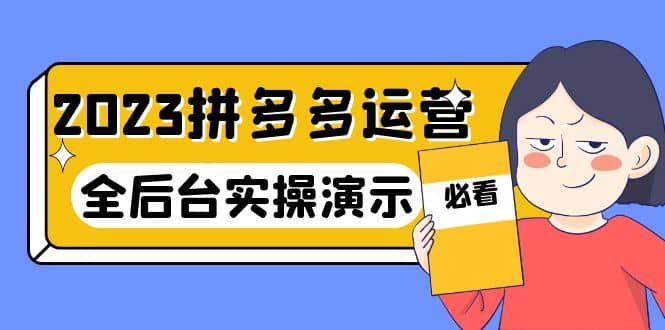 2023拼多多·运营：14节干货实战课，拒绝-口嗨，全后台实操演示-文言网创