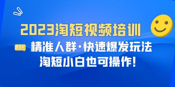 2023淘短视频培训：精准人群·快速爆发玩法，淘短小白也可操作-文言网创