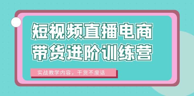 短视频直播电商带货进阶训练营：实战教学内容，干货不废话-文言网创