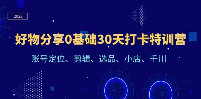 好物分享0基础30天打卡特训营：账号定位、剪辑、选品、小店、千川-文言网创