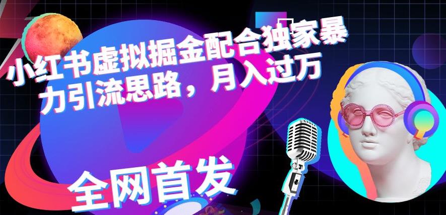 小红书虚拟掘金配合独家首发暴力引流思路，月入过万【揭秘】-文言网创