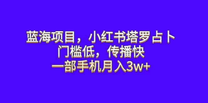 蓝海项目，小红书塔罗占卜，门槛低，传播快，一部手机月入3w-文言网创