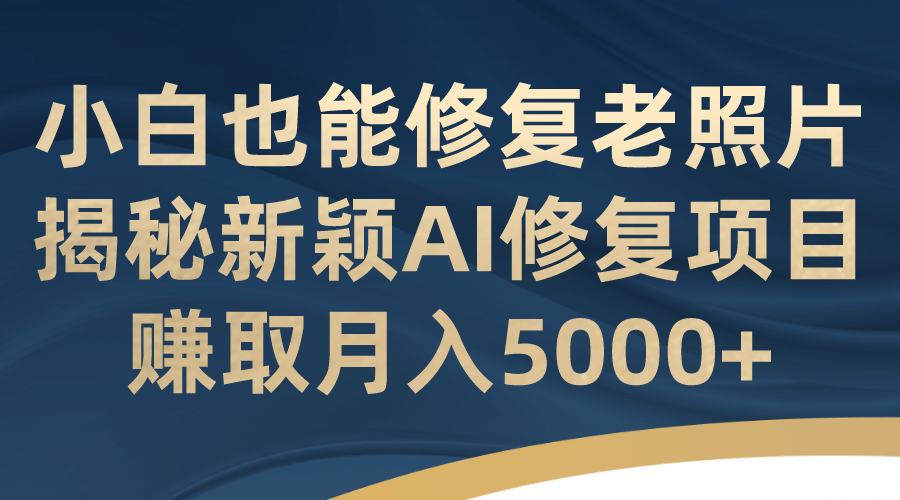 小白也能修复老照片！揭秘新颖AI修复项目，赚取月入5000-文言网创