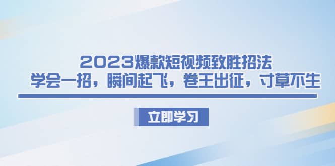 2023爆款短视频致胜招法，学会一招，瞬间起飞，卷王出征，寸草不生-文言网创