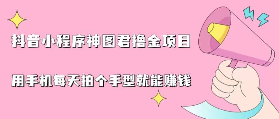 抖音小程序神图君撸金项目，用手机每天拍个手型挂载一下小程序就能赚钱-文言网创