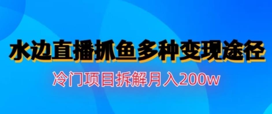 水边直播抓鱼，多种变现途径冷门项目，月入200w拆解【揭秘】-文言网创