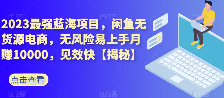 2023最强蓝海项目，闲鱼无货源电商，无风险易上手月赚10000，见效快【揭秘】-文言网创