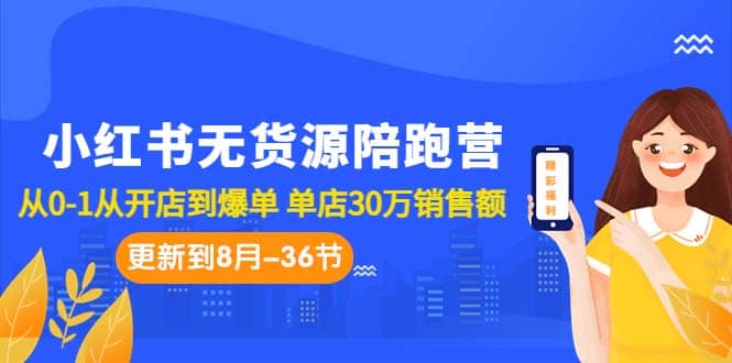 小红书无货源陪跑营：从0-1从开店到爆单 单店30万销售额（更至8月-36节课）-文言网创