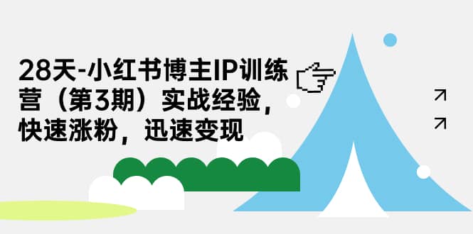 28天-小红书博主IP训练营（第3期）实战经验，快速涨粉，迅速变现-文言网创