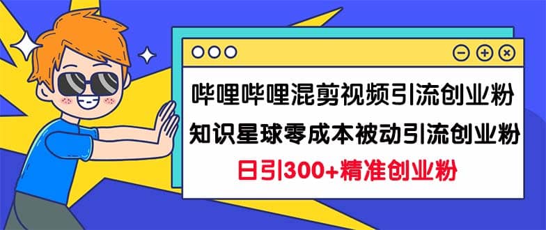 哔哩哔哩混剪视频引流创业粉日引300 知识星球零成本被动引流创业粉一天300-文言网创