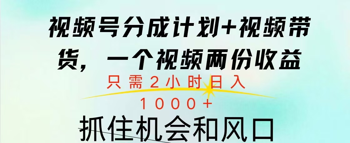 视频号橱窗带货， 10分钟一个视频， 2份收益，日入1000+-文言网创