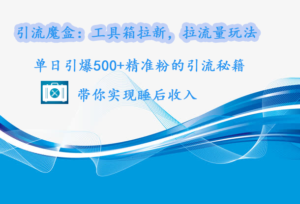 引流魔盒：工具箱拉新，拉流量玩法，单日引爆500+精准粉的引流秘籍，带你实现睡后收入-文言网创