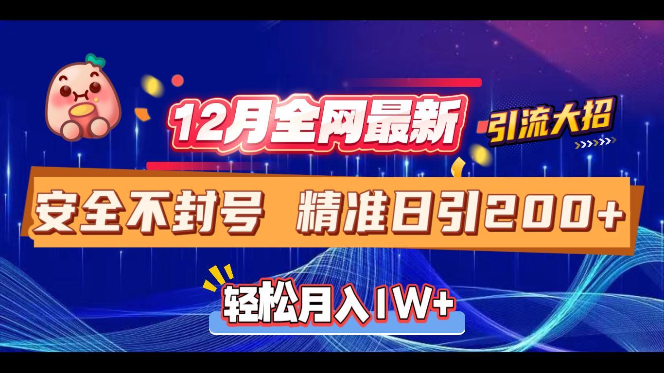 12月全网最新引流大招 安全不封号 日引精准粉200+-文言网创