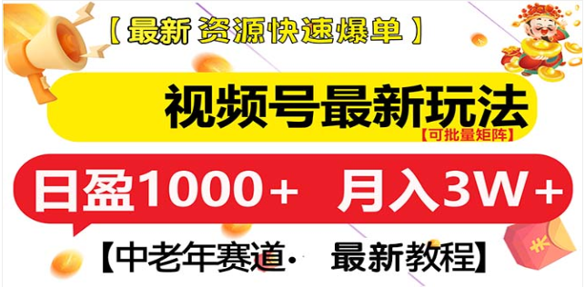 视频号独家玩法，老年养生赛道，无脑搬运爆款视频，日入1000+-文言网创