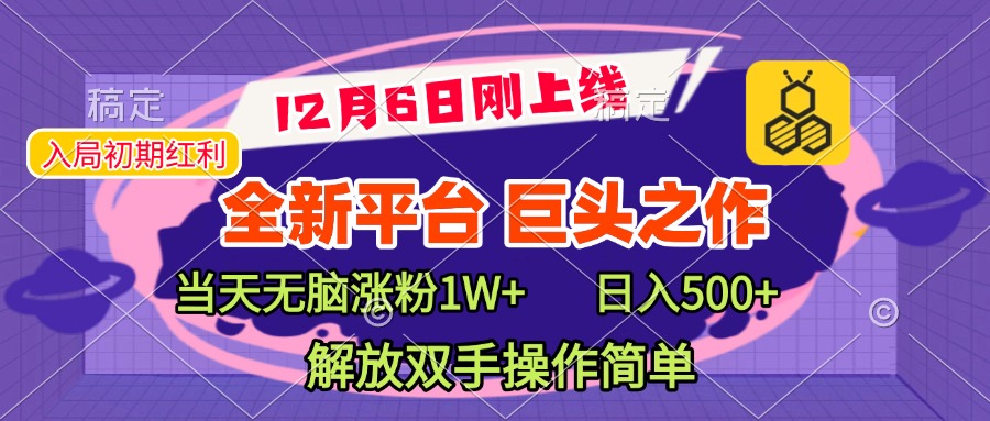 全新引流平台，巨头之作，当天无脑涨粉1W+，日入现500+，解放双手操作简单-文言网创