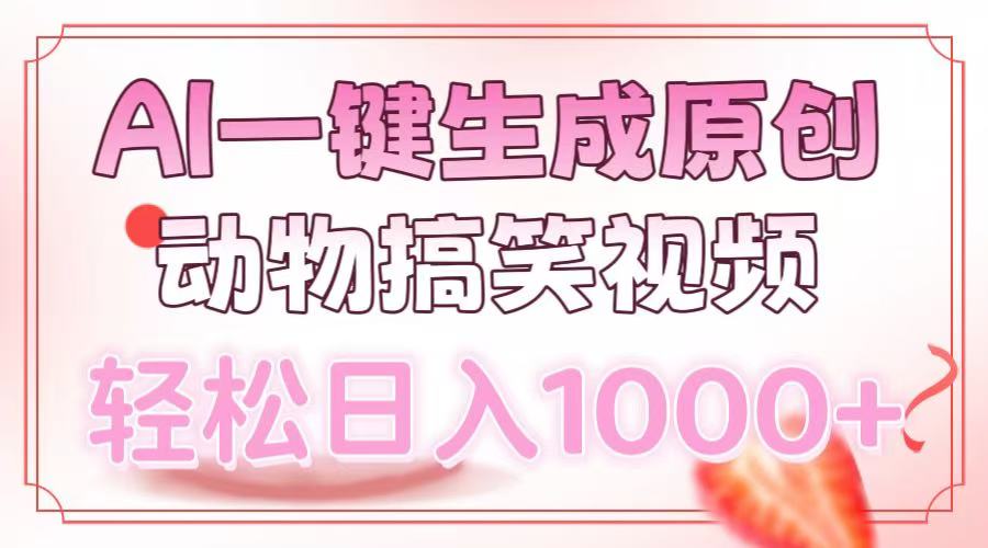 AI一键生成原创动物搞笑视频，轻松日入1000+-文言网创