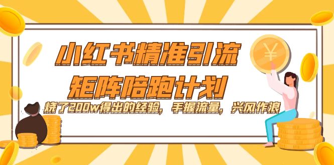 小红书精准引流·矩阵陪跑计划：烧了200w得出的经验，手握流量，兴风作浪！-文言网创