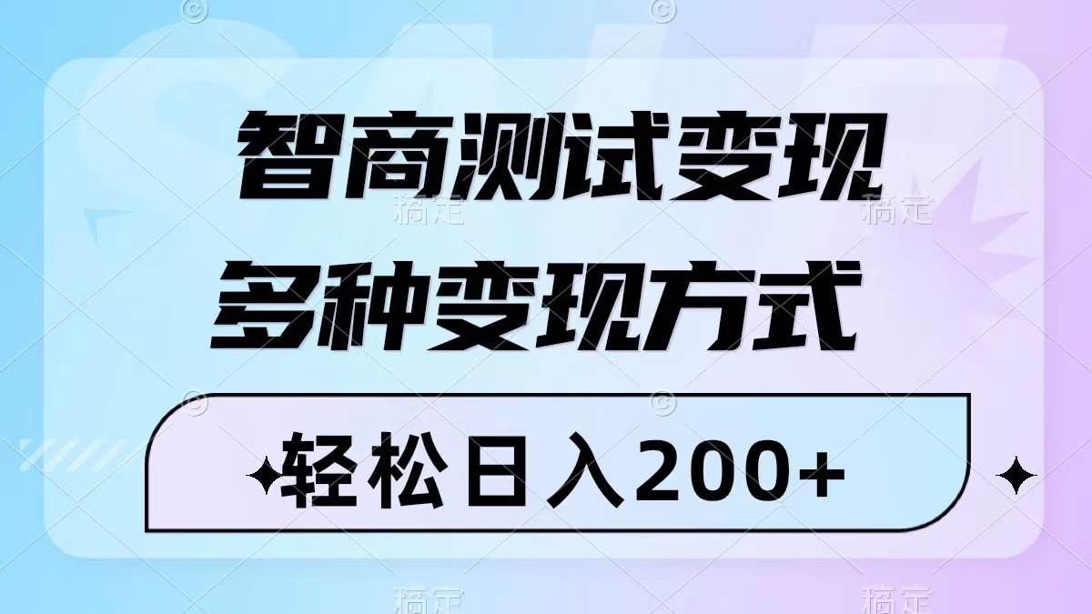 智商测试变现，轻松日入200 ，几分钟一个视频，多种变现方式（附780G素材）-文言网创