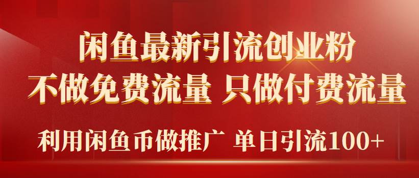 2024年闲鱼币推广引流创业粉，不做免费流量，只做付费流量，单日引流100+-文言网创