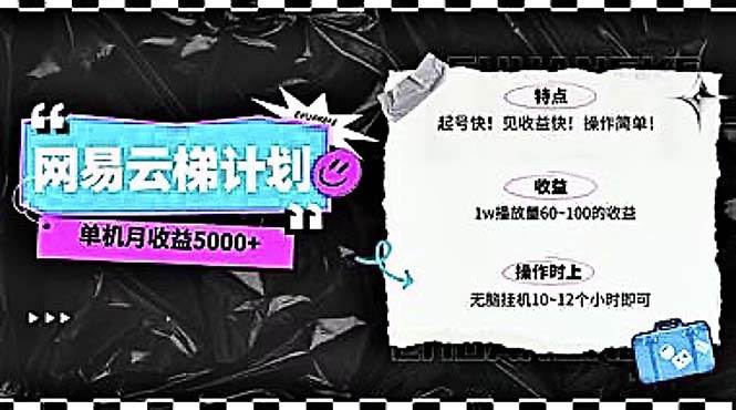 2024网易云云梯计划 单机日300+ 无脑月入5000+-文言网创