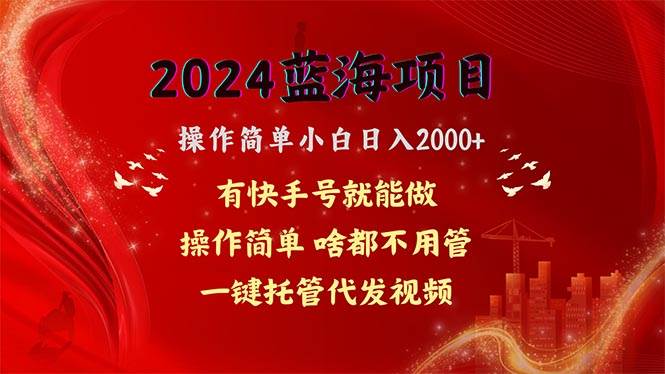 2024蓝海项目，网盘拉新，操作简单小白日入2000+，一键托管代发视频，…-文言网创