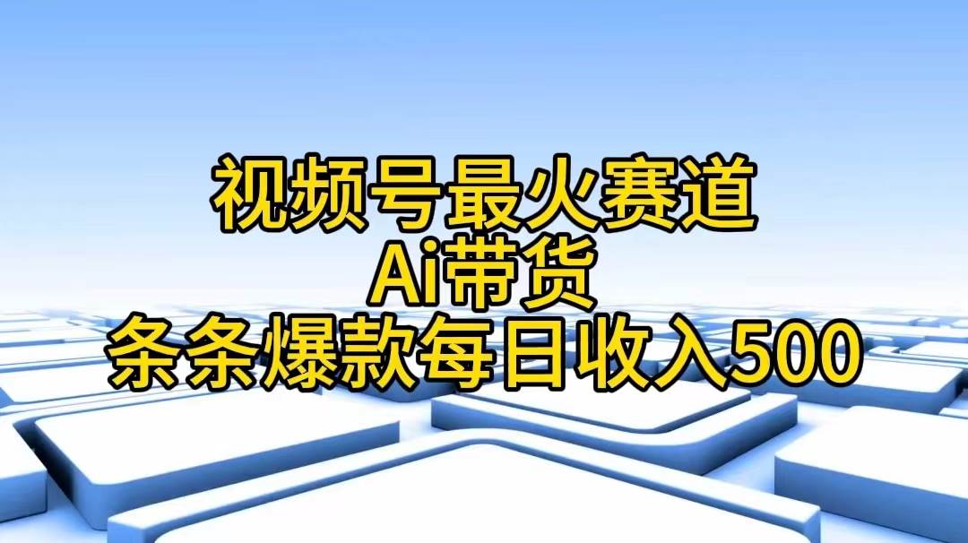 视频号最火赛道——Ai带货条条爆款每日收入500-文言网创